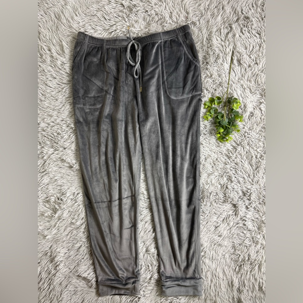 NWT ATM Anthony Thomas Melilo grey gunmetal velour joggers size L